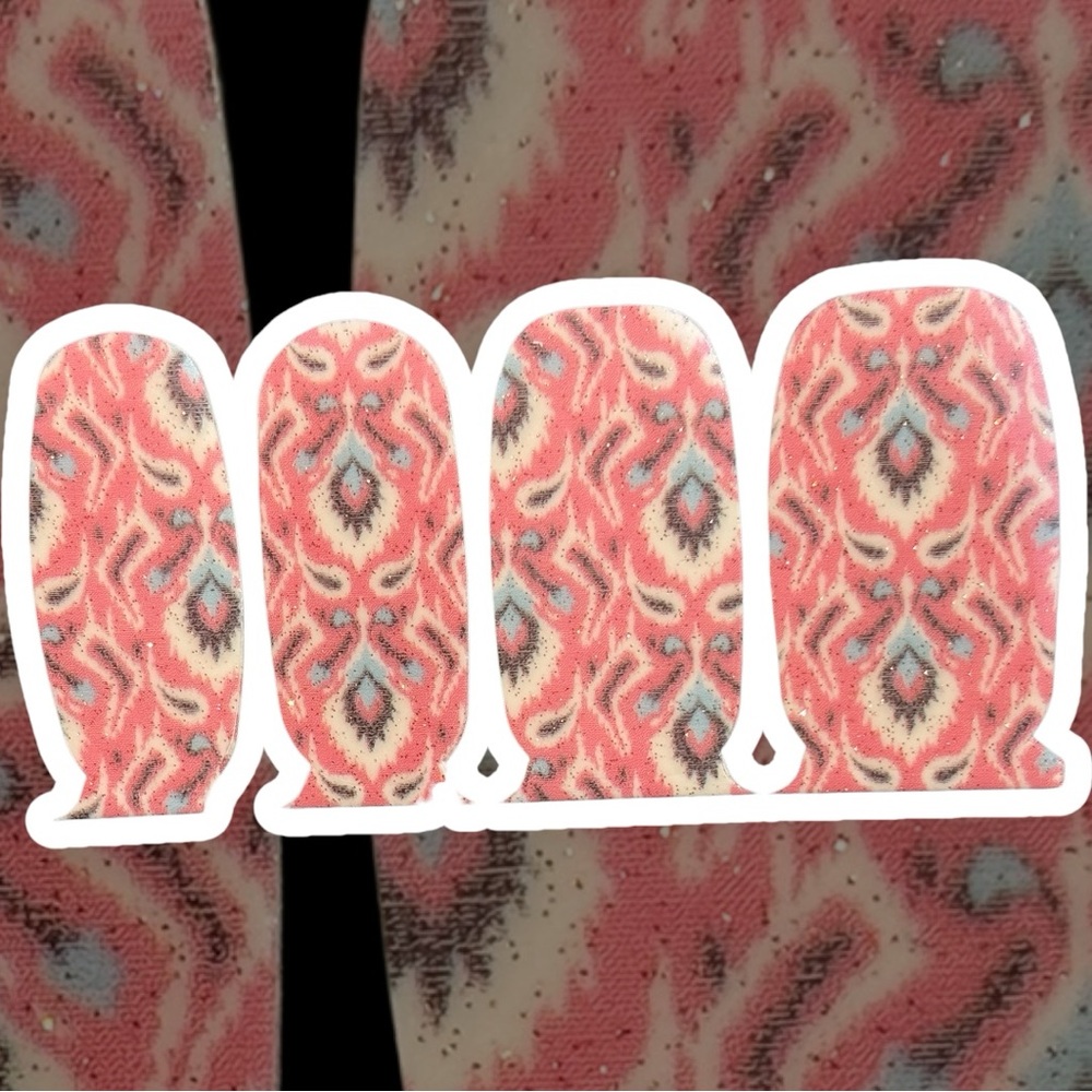 Pink shimmery Patterned Nail Wraps called “Desert Loom”. NWT